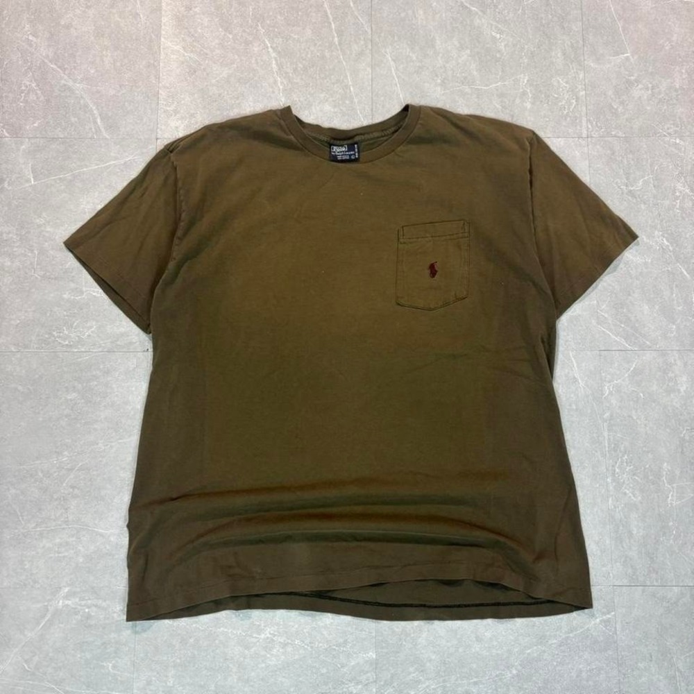 1990's Ralph Lauren khaki green pocket tee #preppy #classic